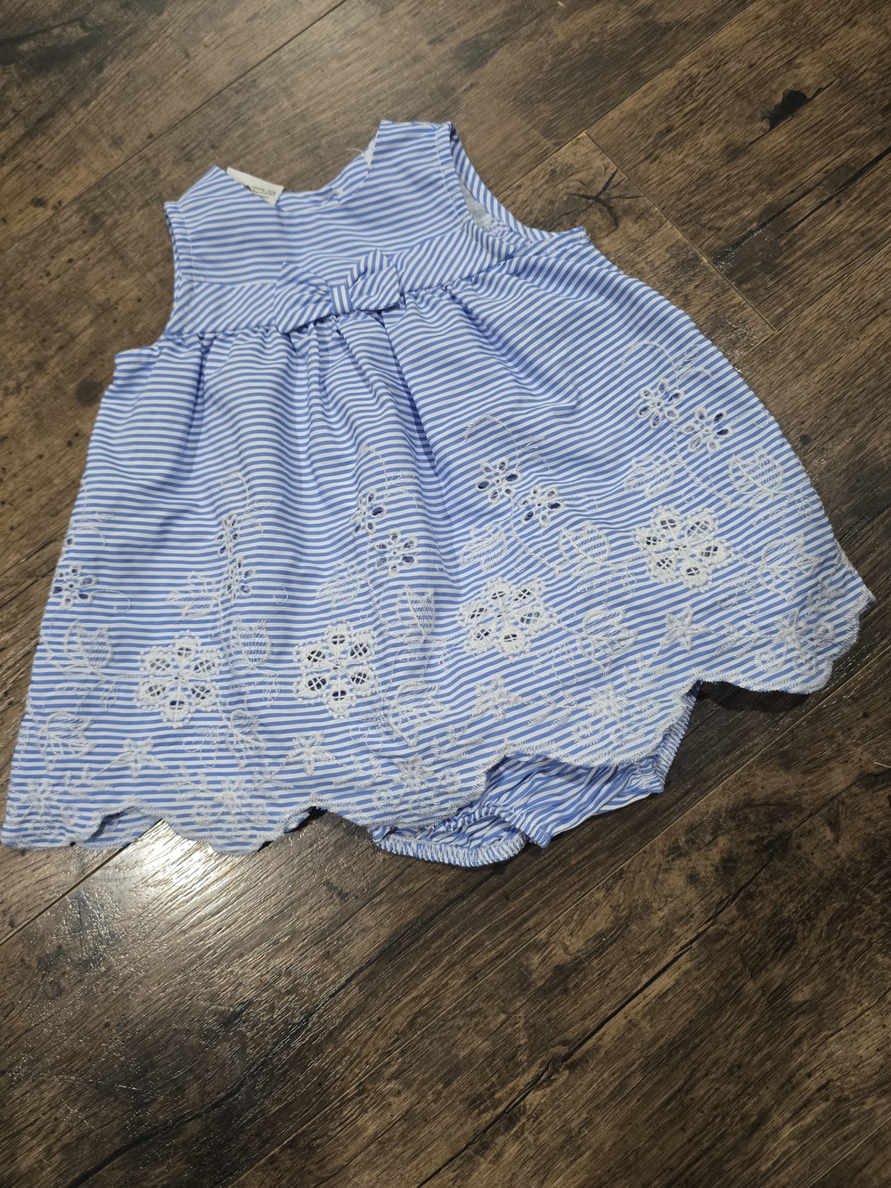 Bonnie Baby Blue & White Striped Infant Outfit
